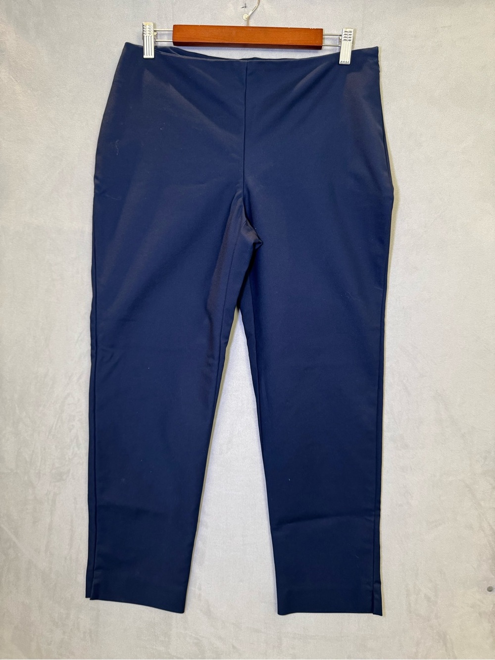 Ellen Tracy Navy Blue Stretch Straight Leg Ankle Pants Size 8 Workwear